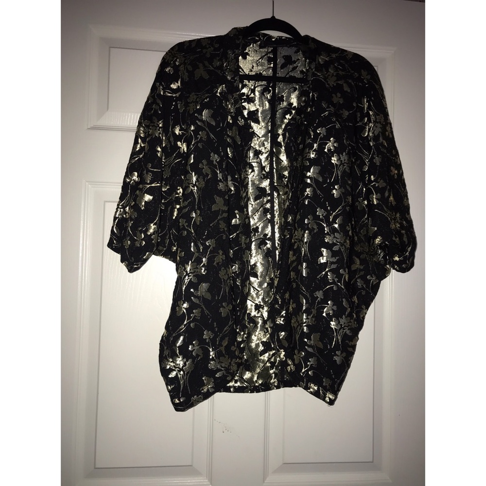 Zara Floral Blk & Gold Kimono